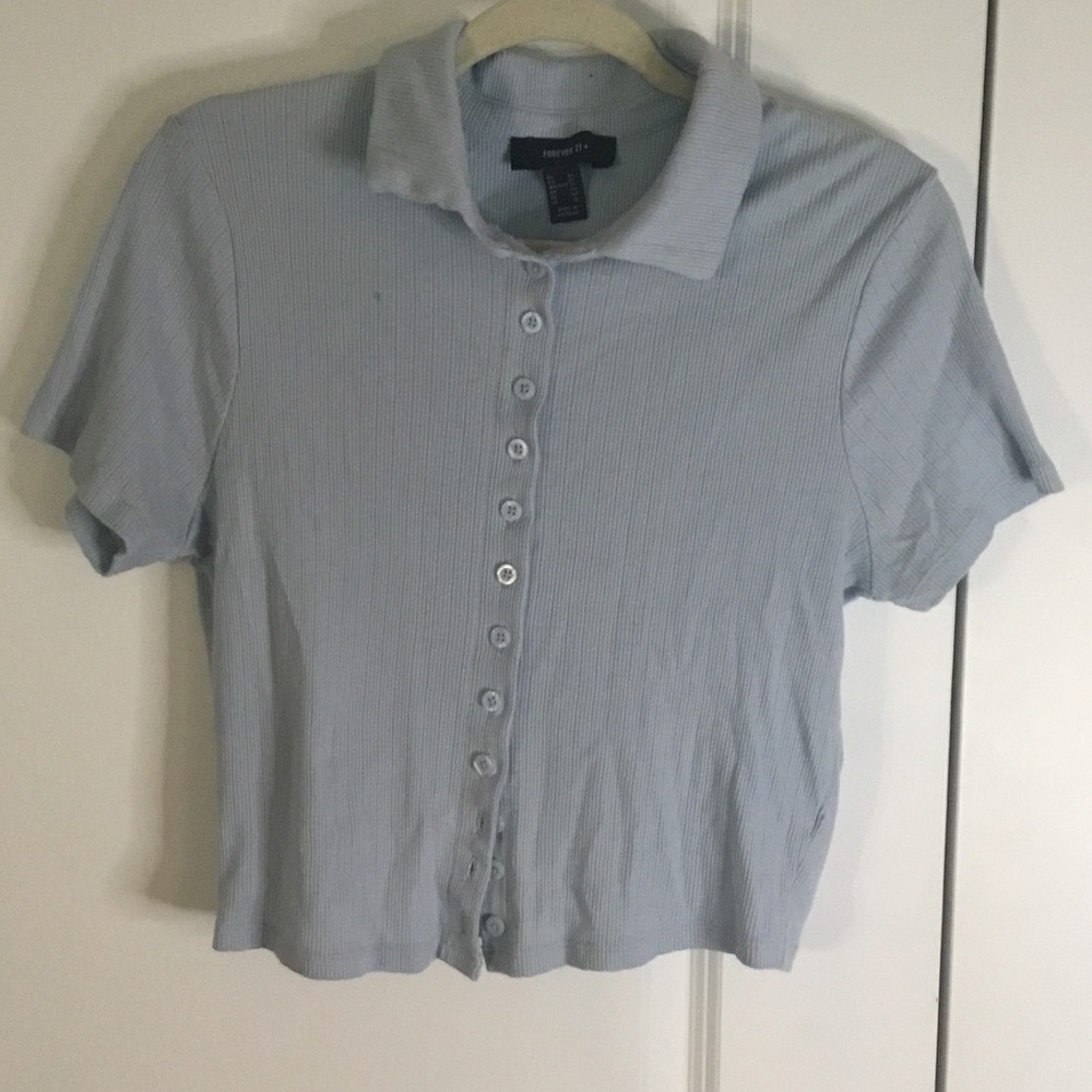 Forever 21 Blue Button Down Shirt
